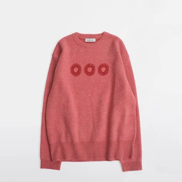 [2] 999휴머니티 에브리데이 로고 크루넥 니트 (코랄 핑크)