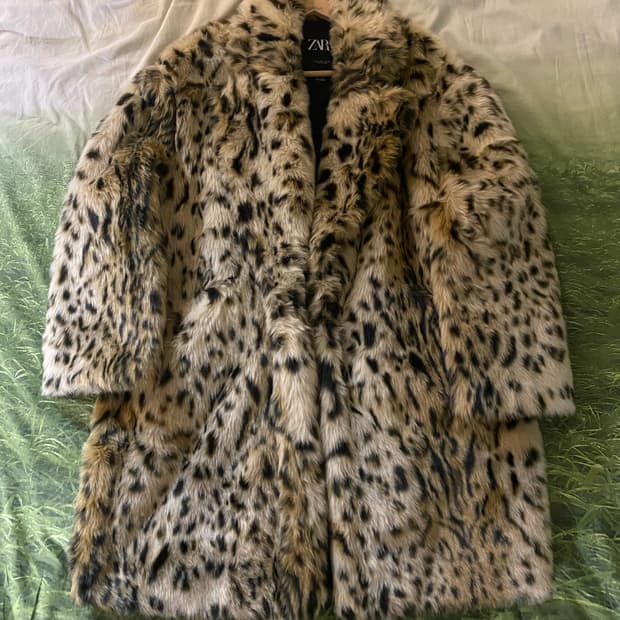 레오파드 퍼 코트