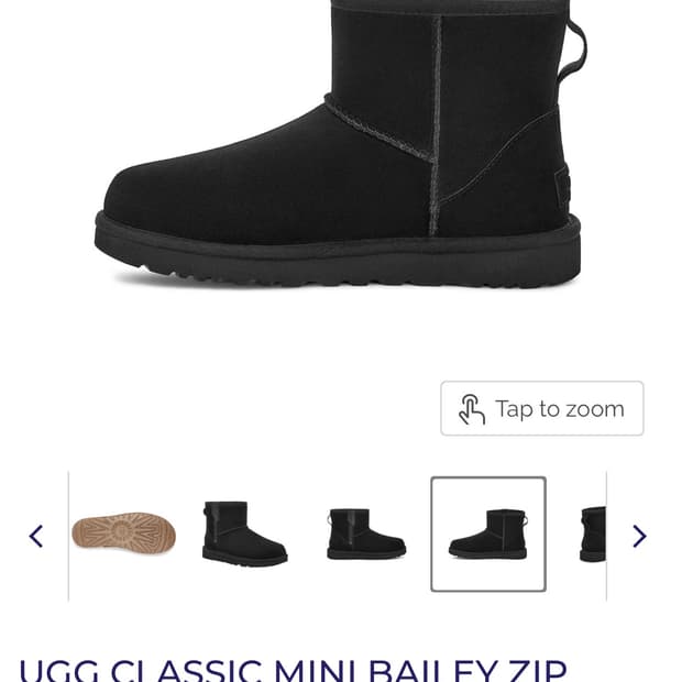 230 235 풀박 새상품 어그 미니 베일리 지퍼 블랙 앵클 부츠 방한