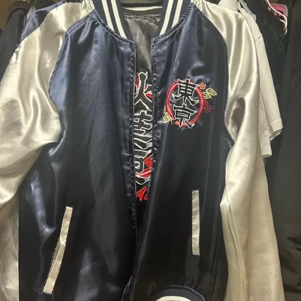 자수 스카쟌 리버시블 스키쟌 (블랙+레드) & (네이비+화이트)