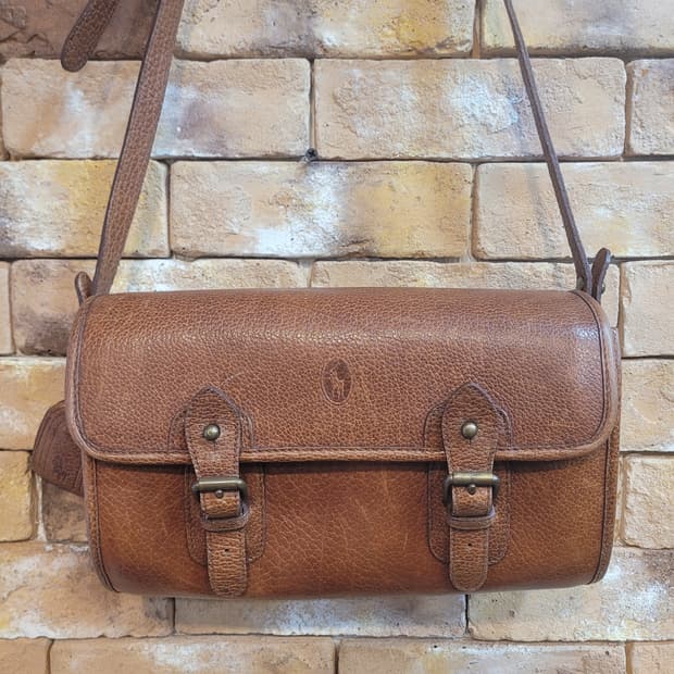 폴로 랄프로렌 빈티지 레더 크로스백 브라운