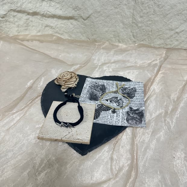 빈티지 번개 짜임 팔찌 세트