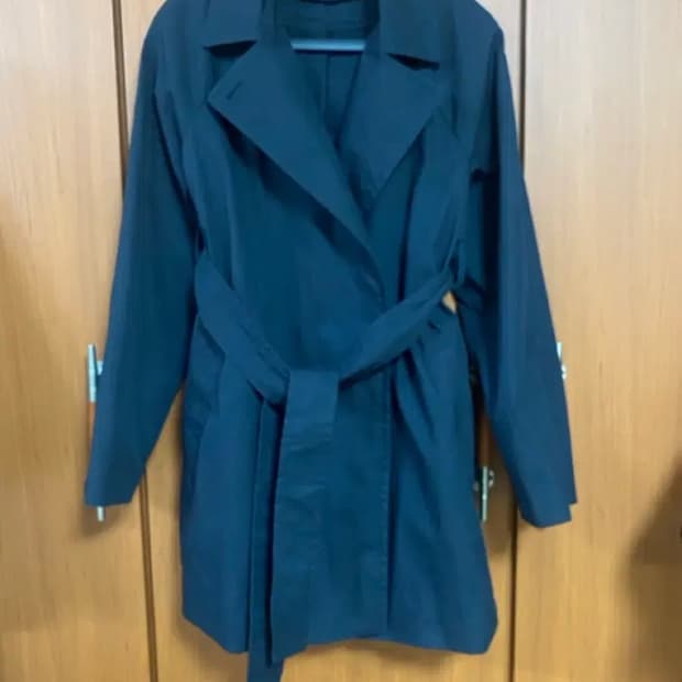 [COS] 코스 블랙 코튼 나일론 트렌치 코트 38사이즈