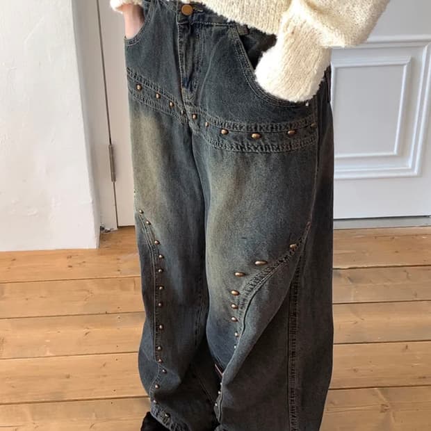 웨스턴 스터드 데님팬츠