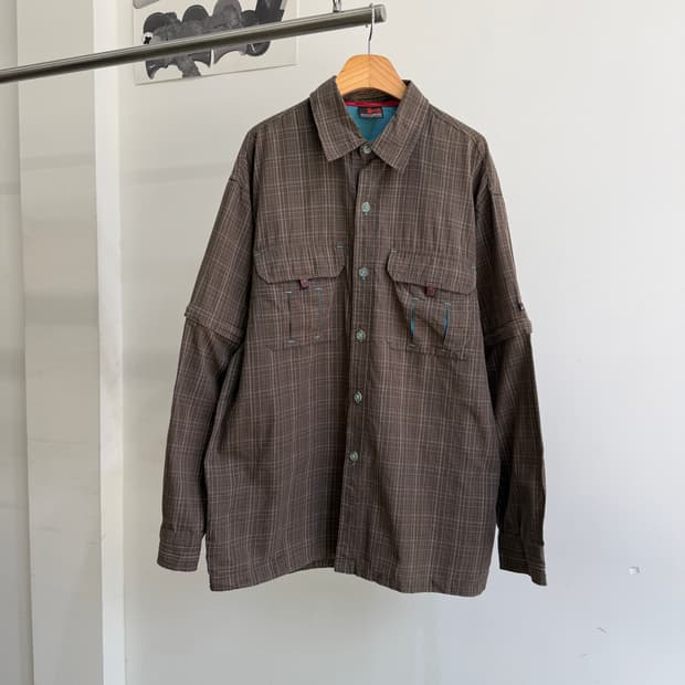 HOBO DENIM 레이어드 체크 셔츠 