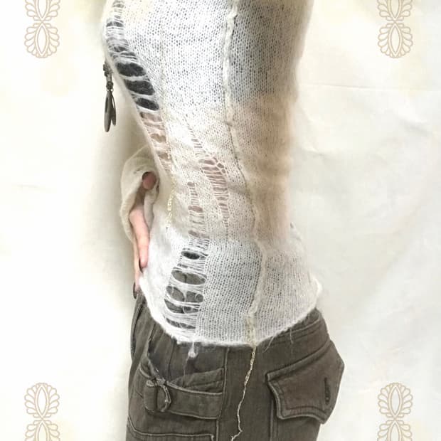 앙고라 데미지 니트