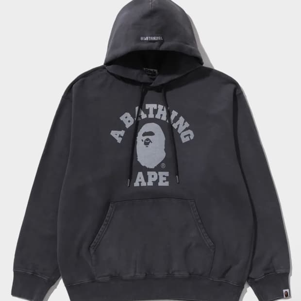 베이프 A Bathing Ape 컬리지 후드티 XL 차콜