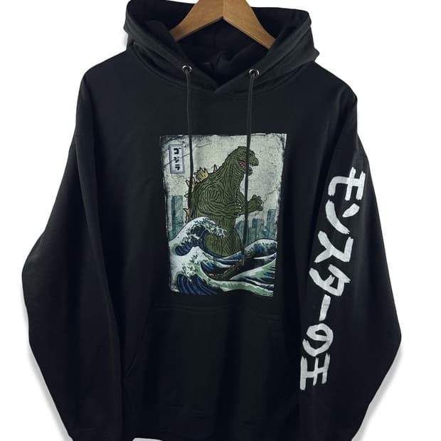 JPN 고질라 쓰나미 그래픽 블랙후디1958