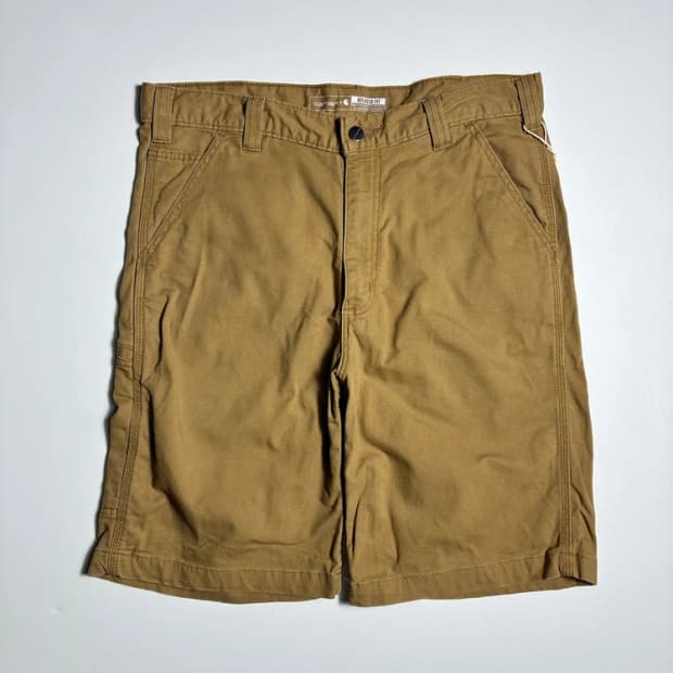 칼하트 브라운 캔버스 카펜터 워크 반바지 R2627