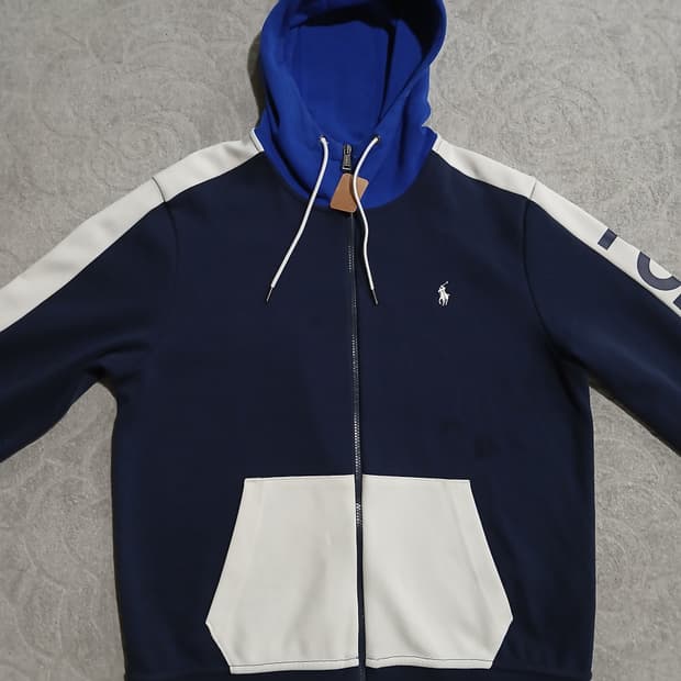 폴로 랄프로렌 네이비 배색 후드집업 L 