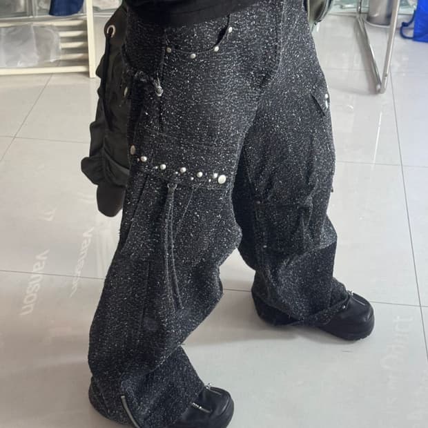 NEEDLE STUD WIDE PANT 니들 스터드 와이드 팬츠