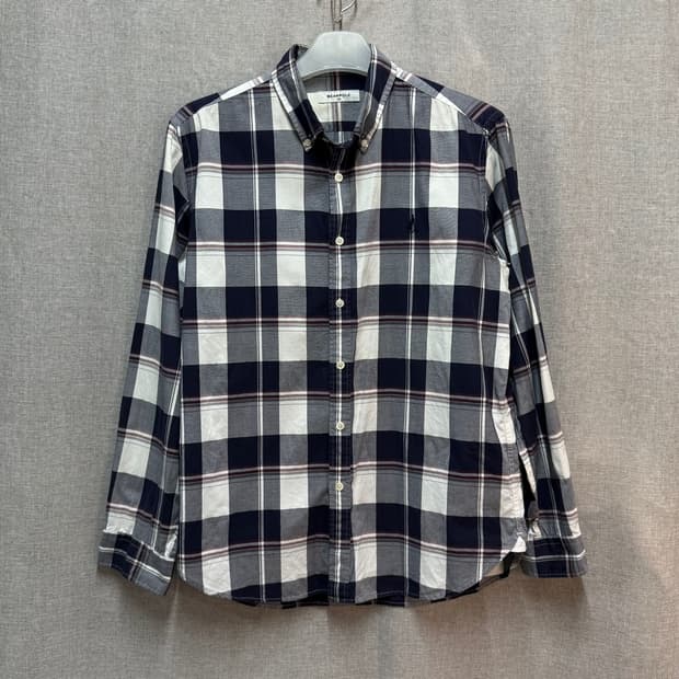 [105] 빈폴 네이비 체크 긴팔 셔츠 남방