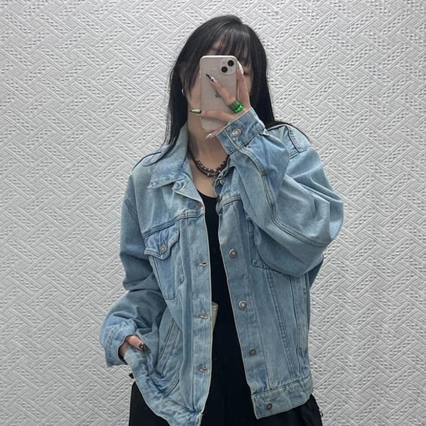 랭글러 히어로 빈티지 트러커 연청 데님자켓 L C08613