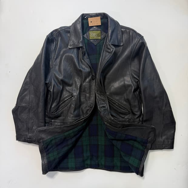 재패니즈 빈티지 카우하이드 레더 코트 