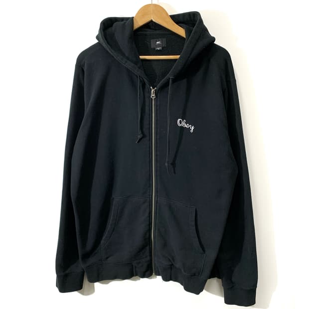 오베이 블랙 후드집업