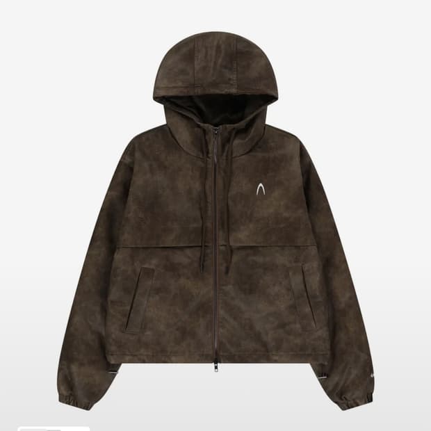 아캄 레더 푸퍼 자켓 브라운