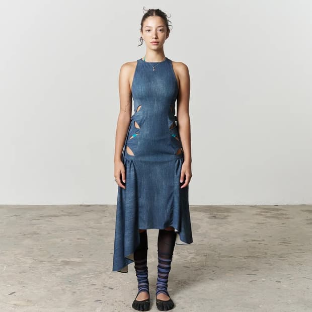 오들리워크샵 Arum cutout dress, steel