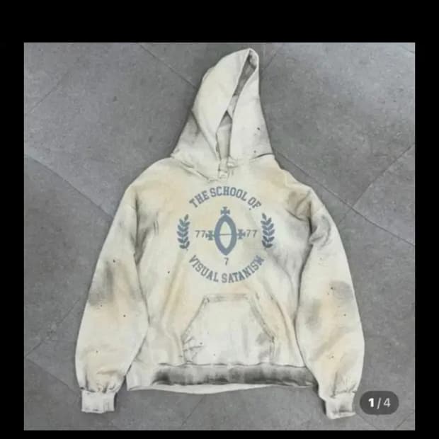 xl) 로스트타운 서플라이 스쿨로고 데미지 후드