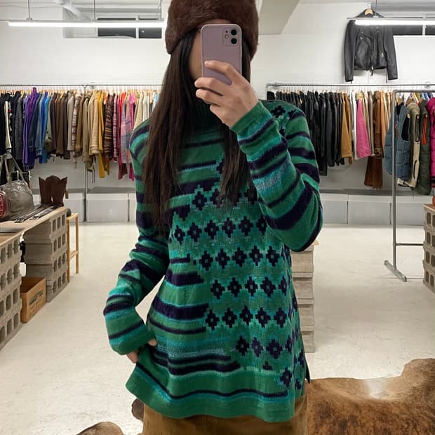 CARVEN button-up high neck knit 까르뱅 니트