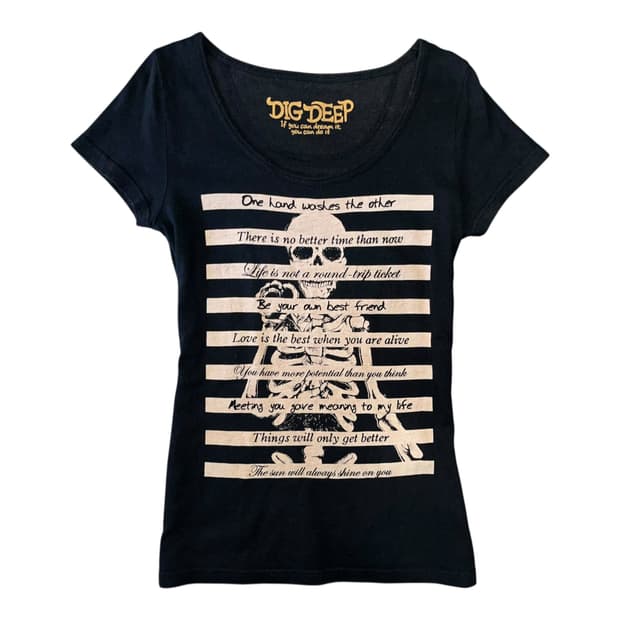 DIG DEEP 디그딥 해골프린팅 반팔티 펑크갸루y2k