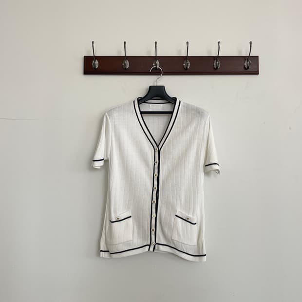 재팬 빈티지 캐쥬얼 컨템포러리 반팔 가디건 