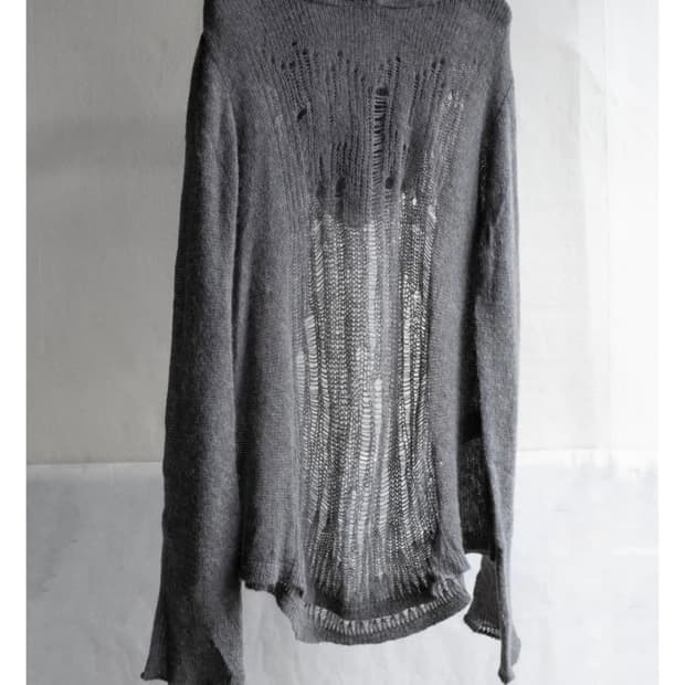 알파카 후드 니트