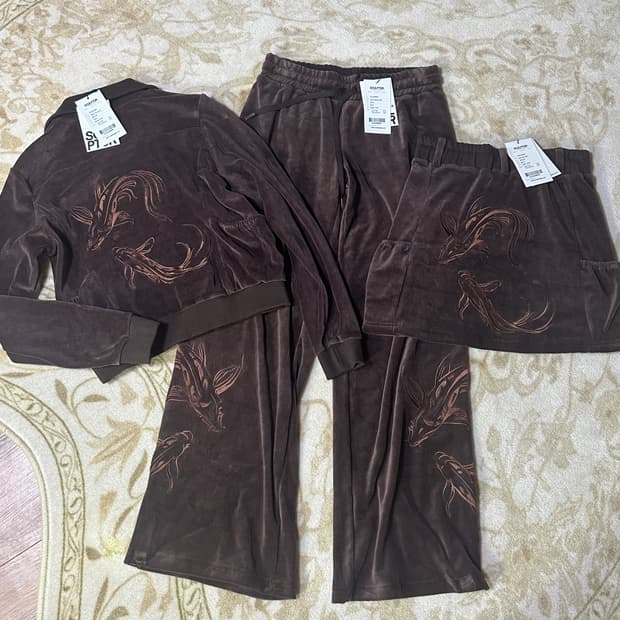 (3 set 셋업) 스컬프터 벨루어 벨벳 3종 세트 셋업