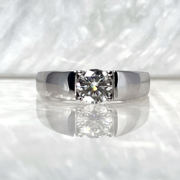 *새상품* 모이사나이트 남성용 솔리테어 은반지