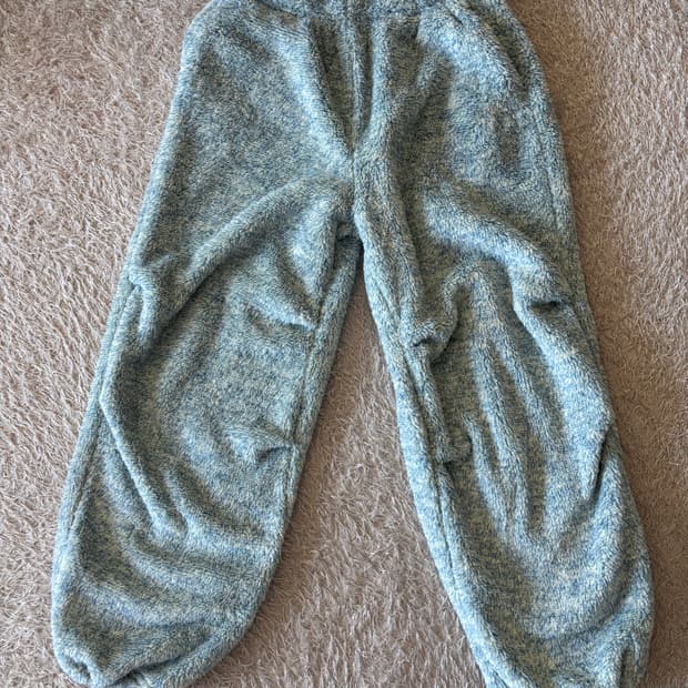 무신사 털바지 (우먼즈 샤기 플리스 와이드 라운지 팬츠 스카이블루)