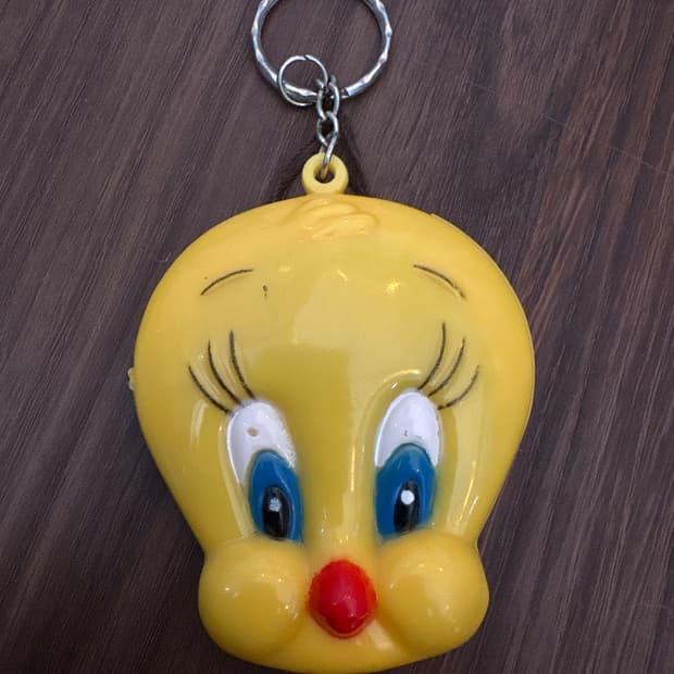 빈티지 트위티 거울 빗 키링