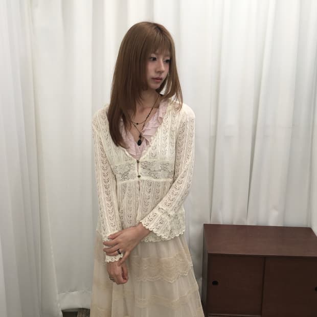 아이보리 크로쉐 가디건