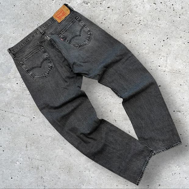 [34x32] 리바이스 501 93 스트레이트 블랙 데님 팬츠