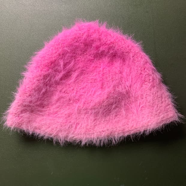 핸드메이드 뜨개질 모자 목도리 세트 복숭아 핑크