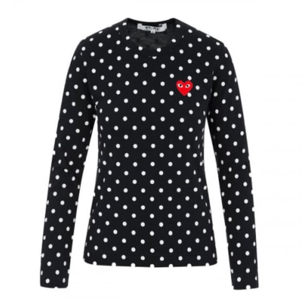 꼼데가르송 플레이 레드와펜 도트 롱슬리브 (made in Japan)