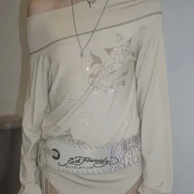 유일매물)스컬프터 X 에드하디 오프숄더