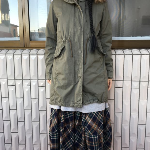 Fake fur hood filed jacket