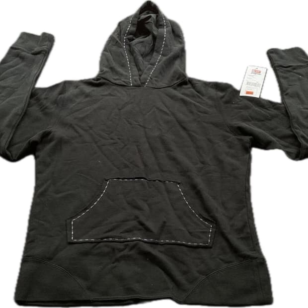 90s jansport 블랙 플오버 후드