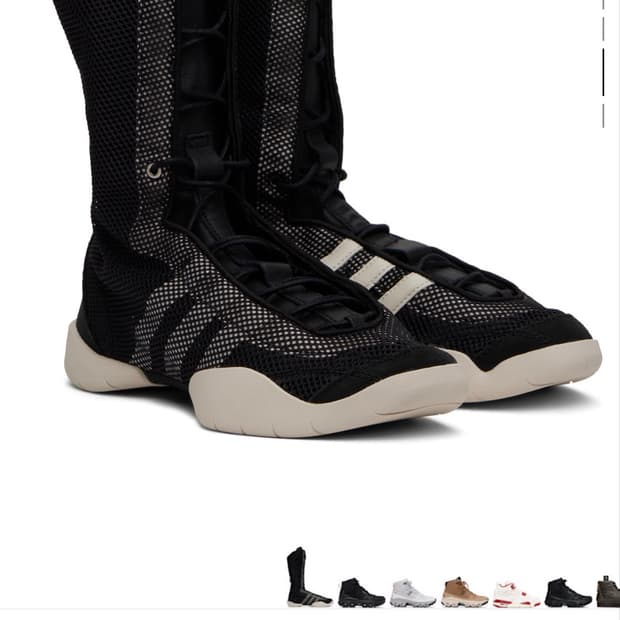Y-3 블랙 레더 스니커즈 245
