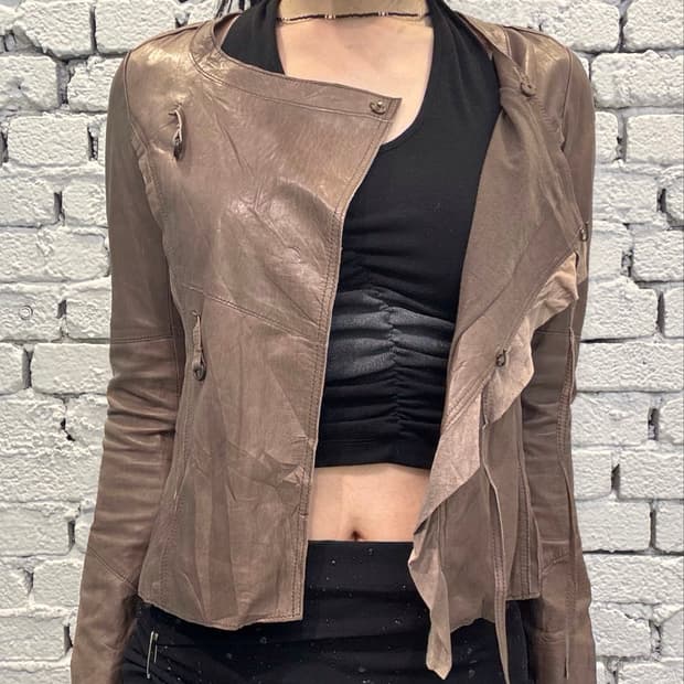 Asymmetric Lamb Leather Jacket