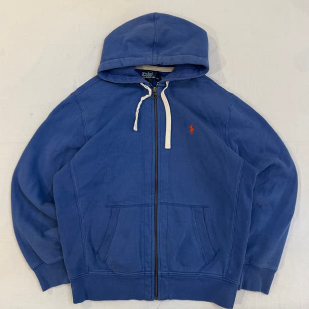 폴로 랄프로렌 와플 후드집업 블루