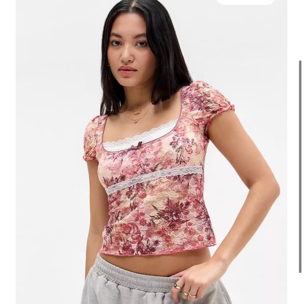 Urban outfitters lace top (pink)