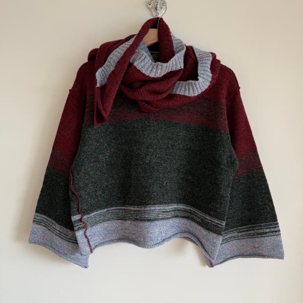 노조미이시구로(NOZOMI ISHIGURO) 울 후드 니트(JAPAN)