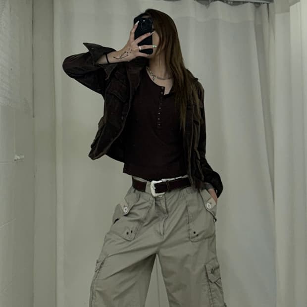 브라운 플리스 필드 자켓 