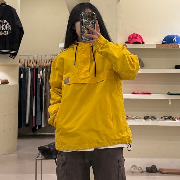 칼하트 옐로우 후드 아노락 재킷 U1352