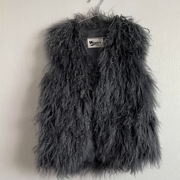 빈티지 리얼 퍼 베스트 양털