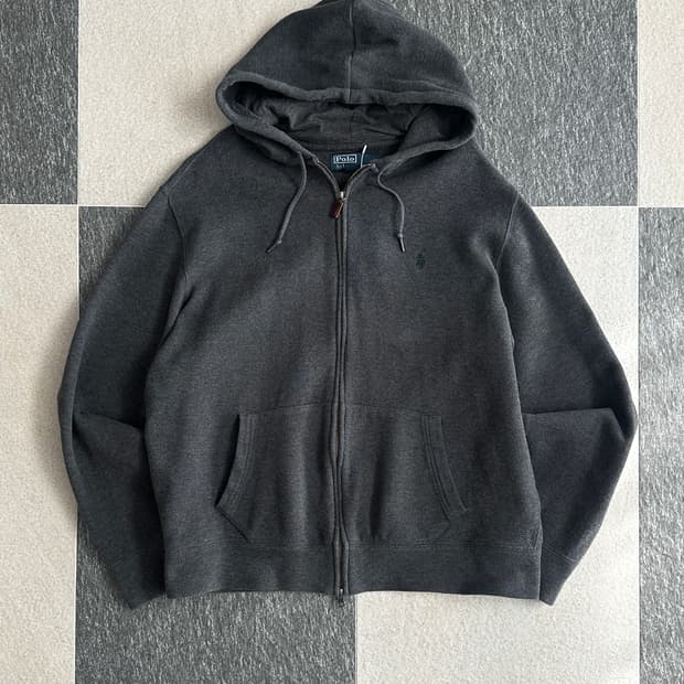 폴로 랄프로렌 차콜 코튼 후드집업 