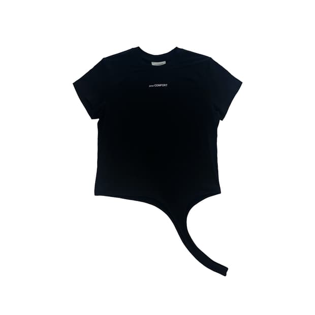 지초이 24-003 ROUNDED HEM T-SHIRT (BLACK)