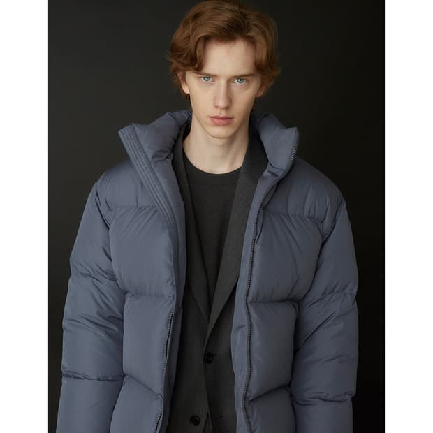 COOR 쿠어 구스다운 숏패딩 블루그레이(M)