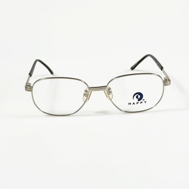 90s HAPPY 실버 메탈 슬림 스퀘어 빈티지 안경