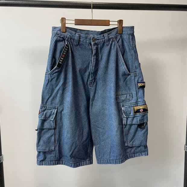(36) 90s rocawear 로카웨어 카고 하프 데님 팬츠